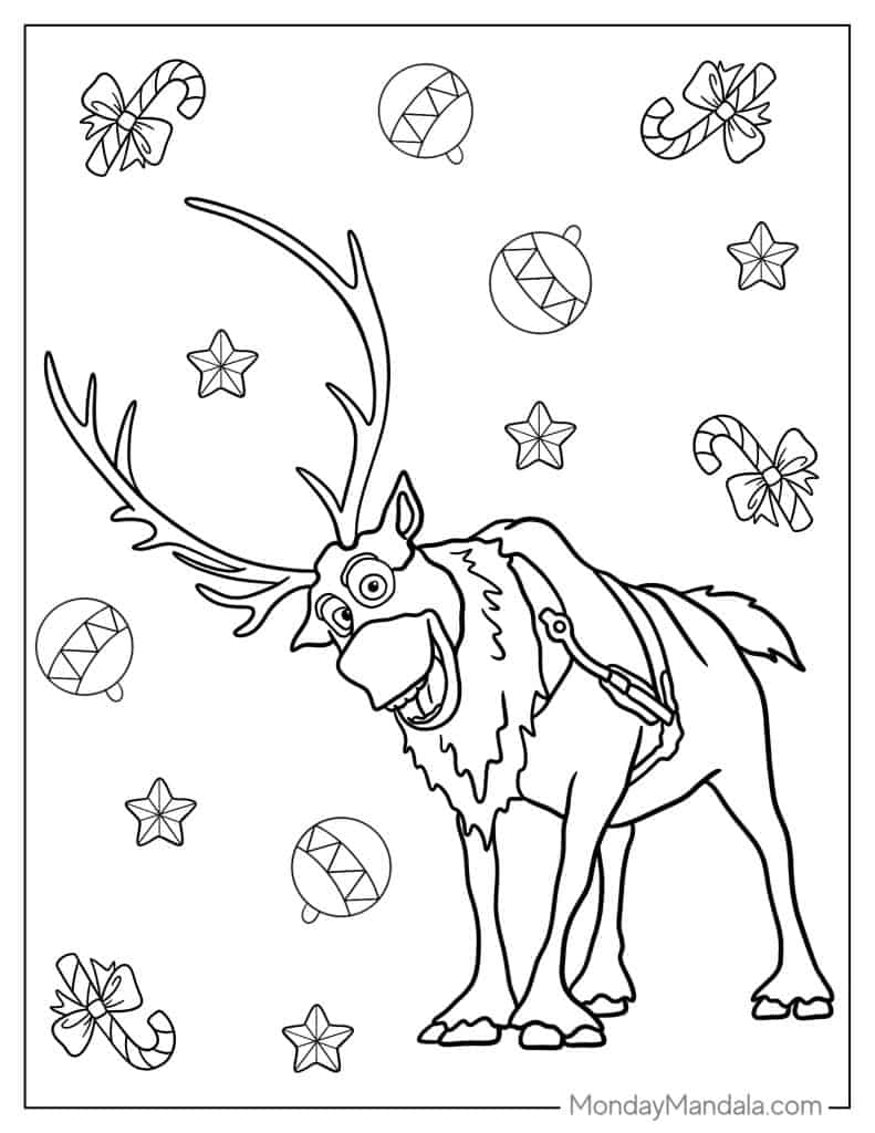 Reindeer coloring pages free pdf printables