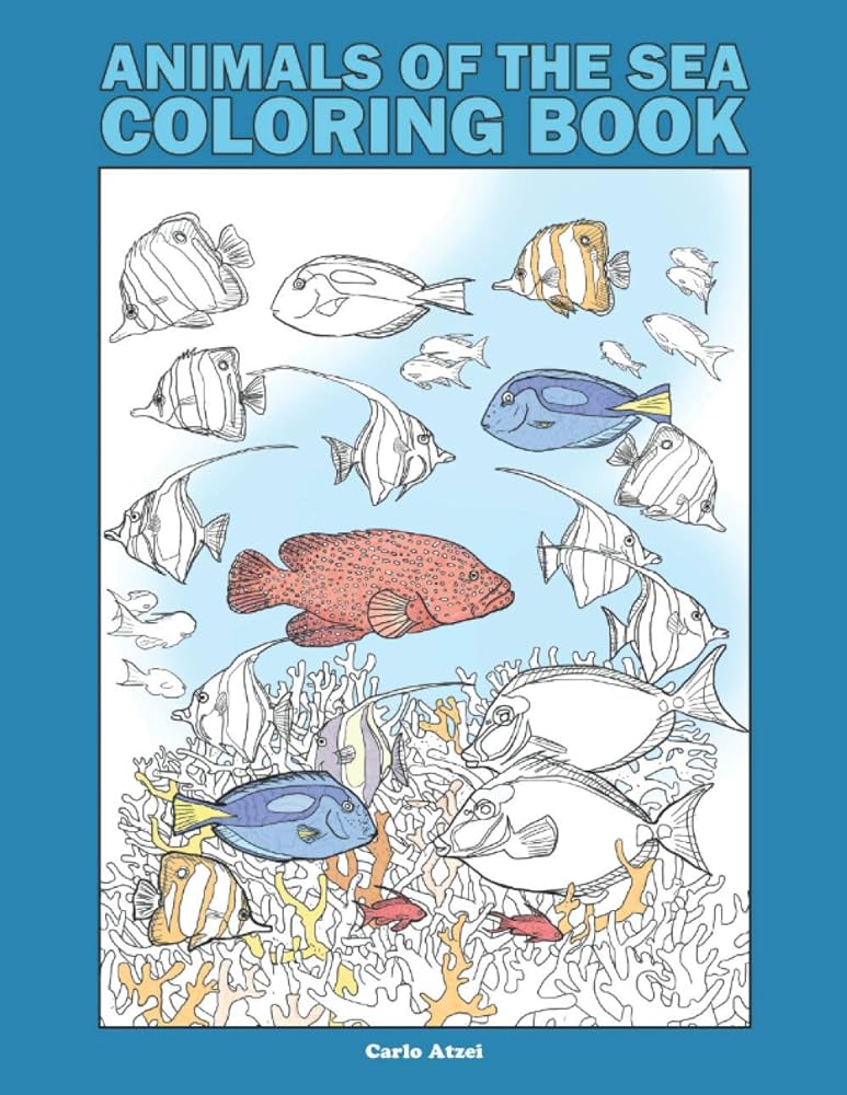 Animals of the sea coloring book realistic coloring pages on marine wildlife carlo atzei coloring books atzei carlo books