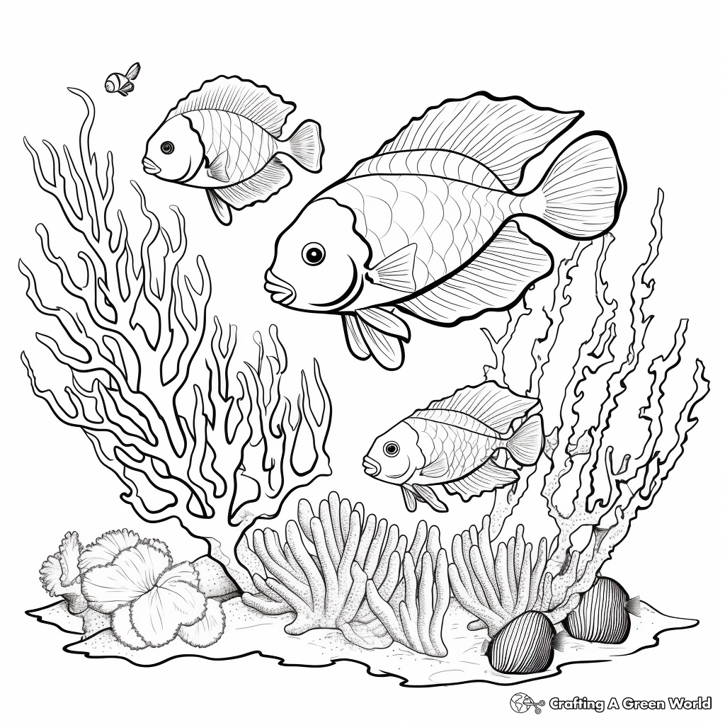 Realistic sea animal coloring pages