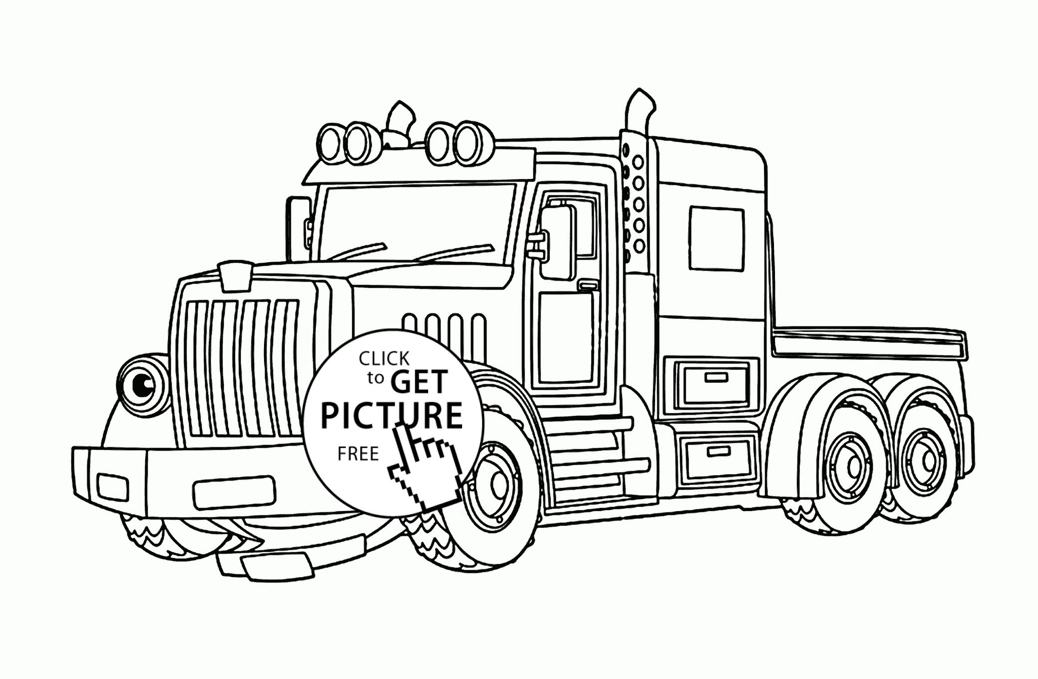 Semi truck coloring pages cartoon semi truck coloring page for kids transportation coloring