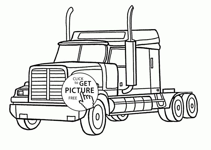 Realistic semi truck coloring page for kids transportation coloring pages printables free