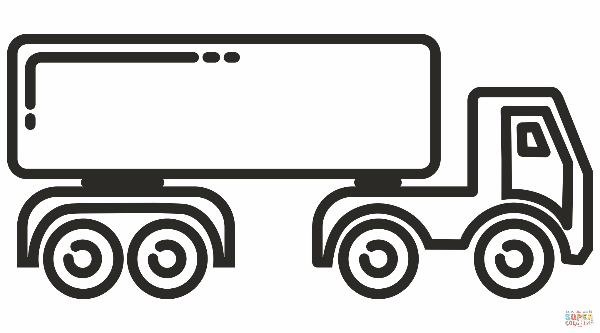 Semi truck coloring page free printable coloring pages