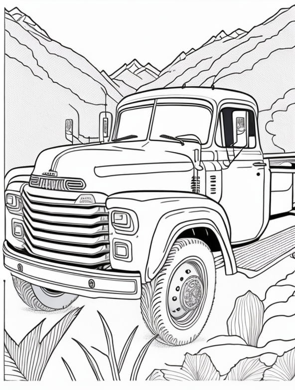 Gmc truck coloring pages for free printable enjoyment
