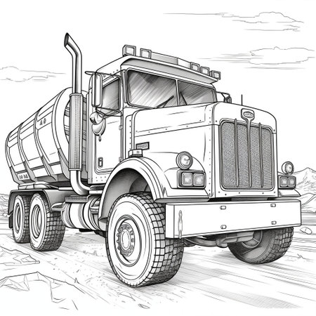 Dump truck coloring page stock photos and images
