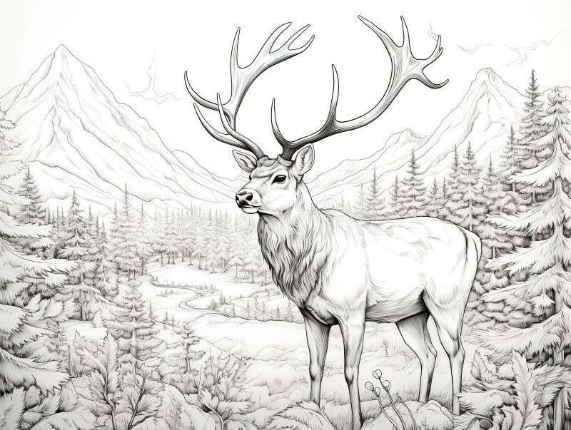 Moose coloring page stock illustrations â moose coloring page stock illustrations vectors clipart
