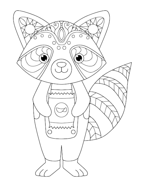 Premium vector a black and white drawing of skunk skunk hand drawn skunk coloring page