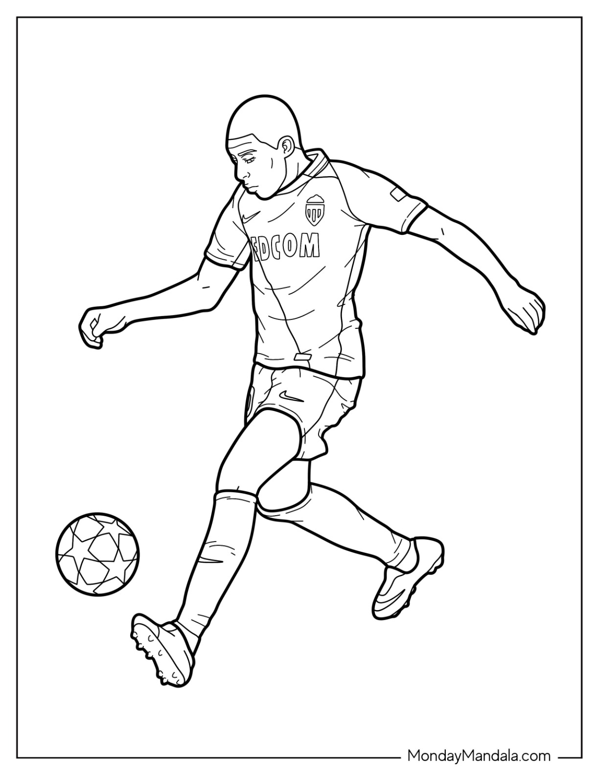 Kylian mbappã coloring pages free pdf printables