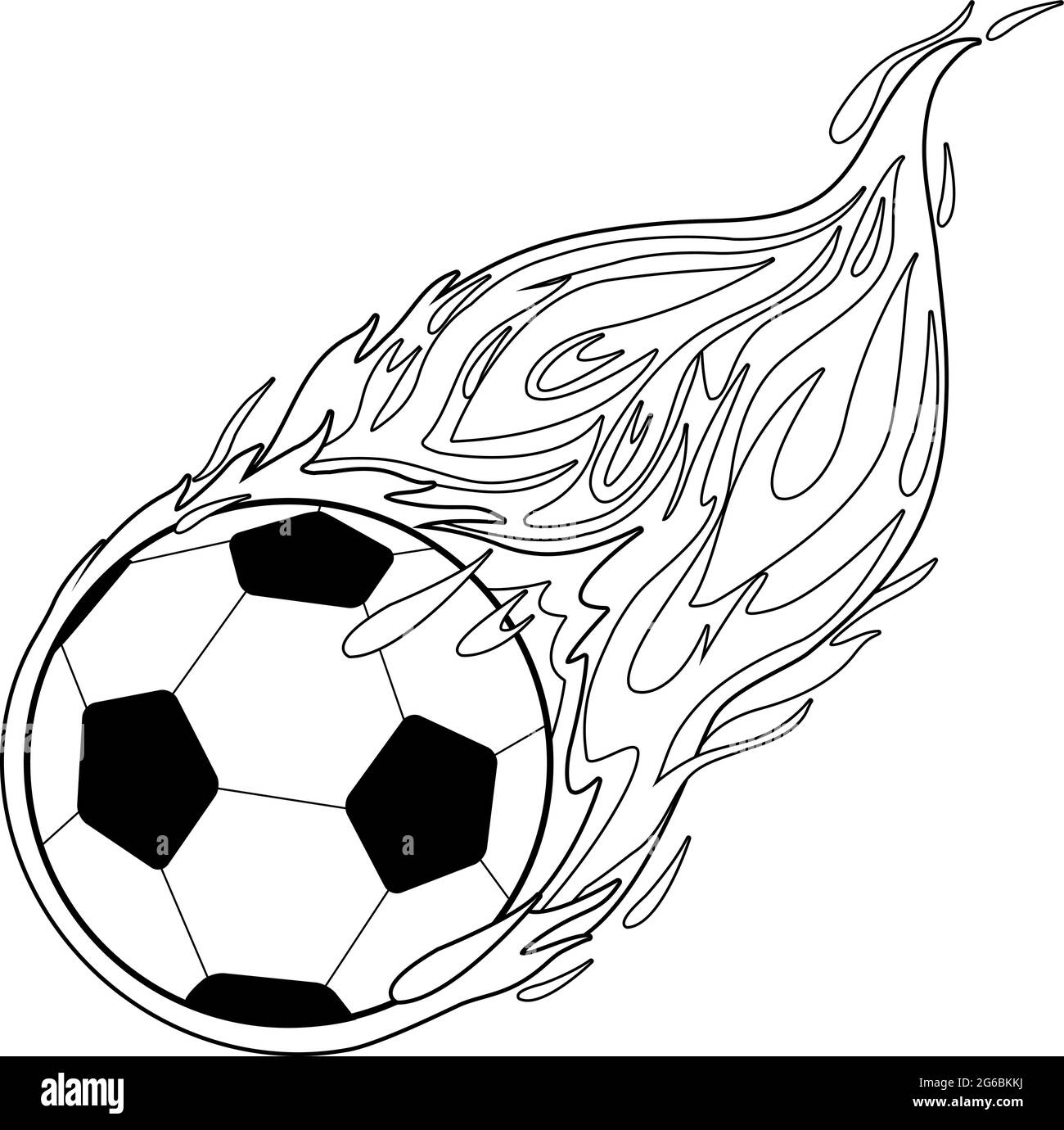 Football ball fire stock vector images