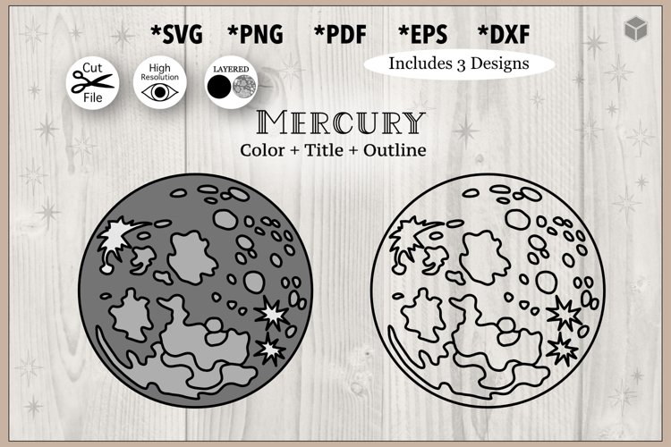 Realistic pla mercury color and outline set
