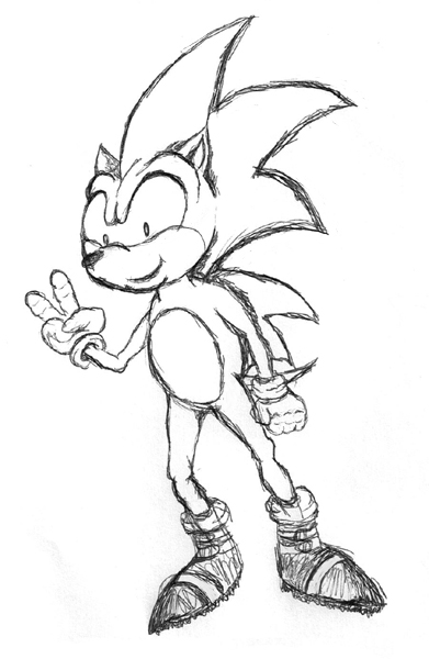 Sonic pen sketch by animagusurreal