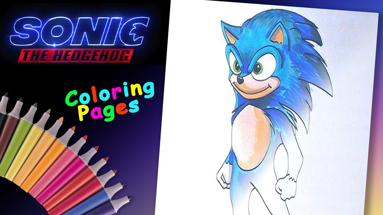 Sonic the hedgehog movie coloring page forkids drawing sonicthehedgehog