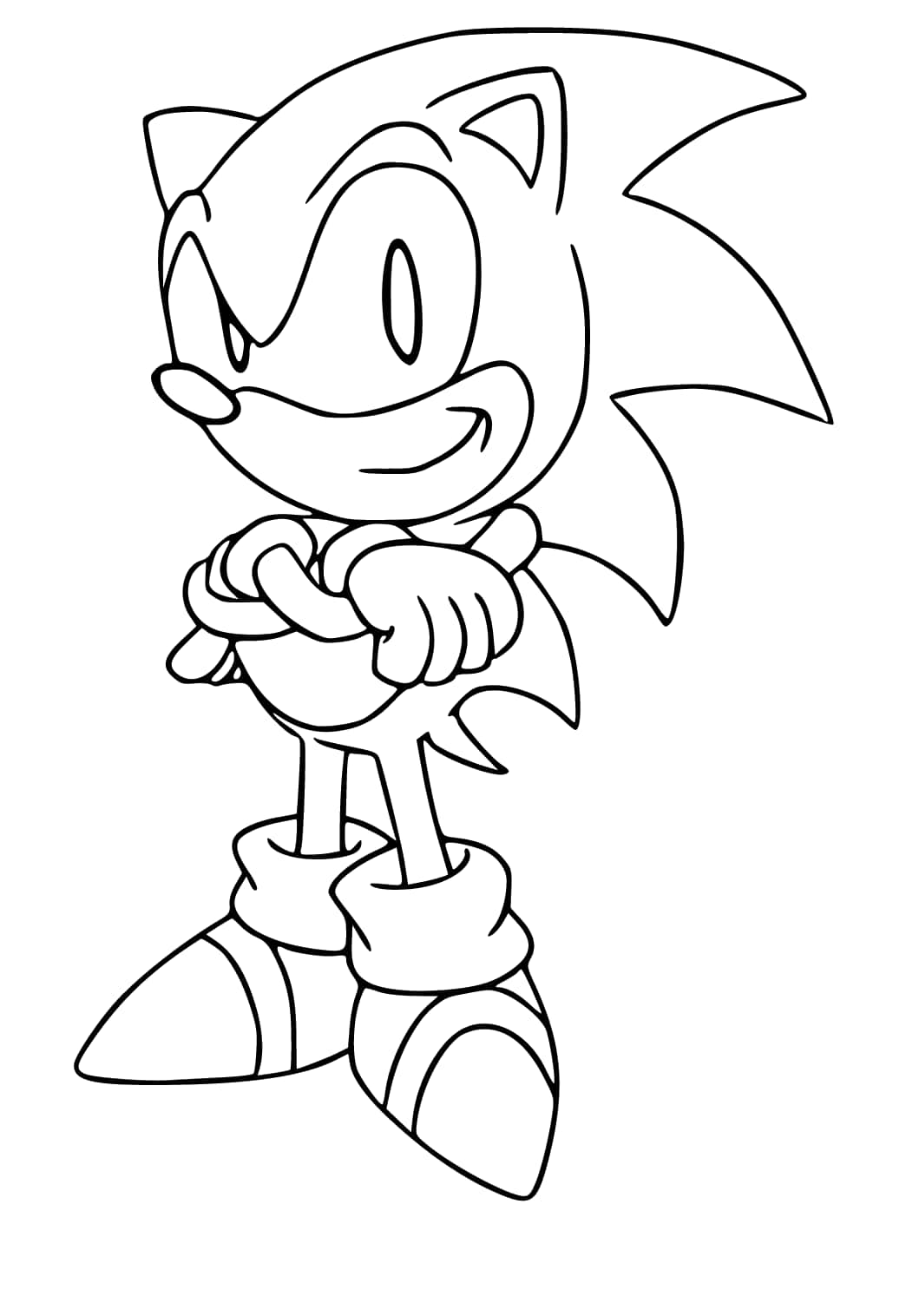 Download sonic coloring arms crossed sonic picture