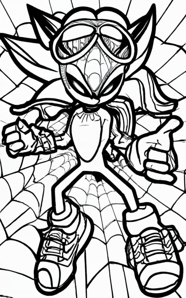Sonic spiderman coloring pages