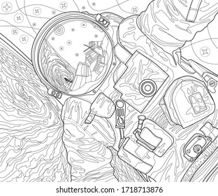 Outer space coloring pages over royalty