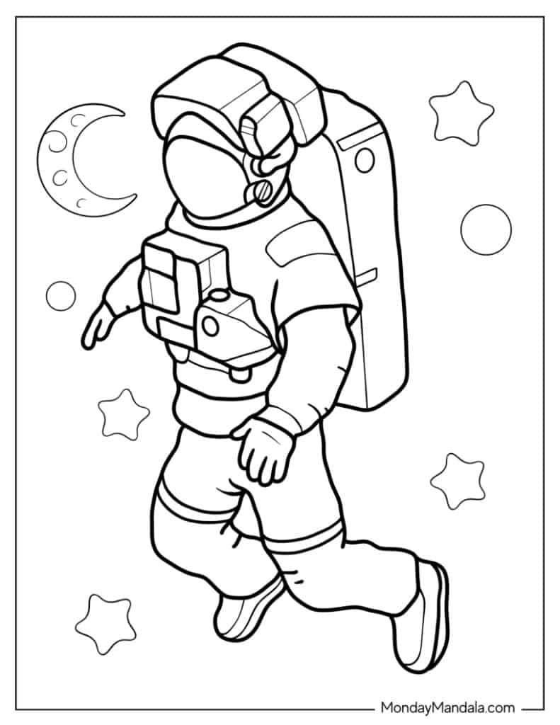 Astronaut coloring pages free pdf printables