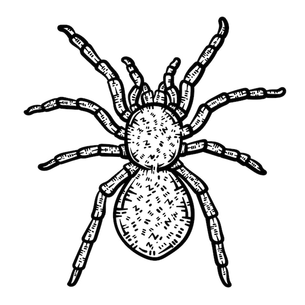 Premium vector spider animal coloring page for adults