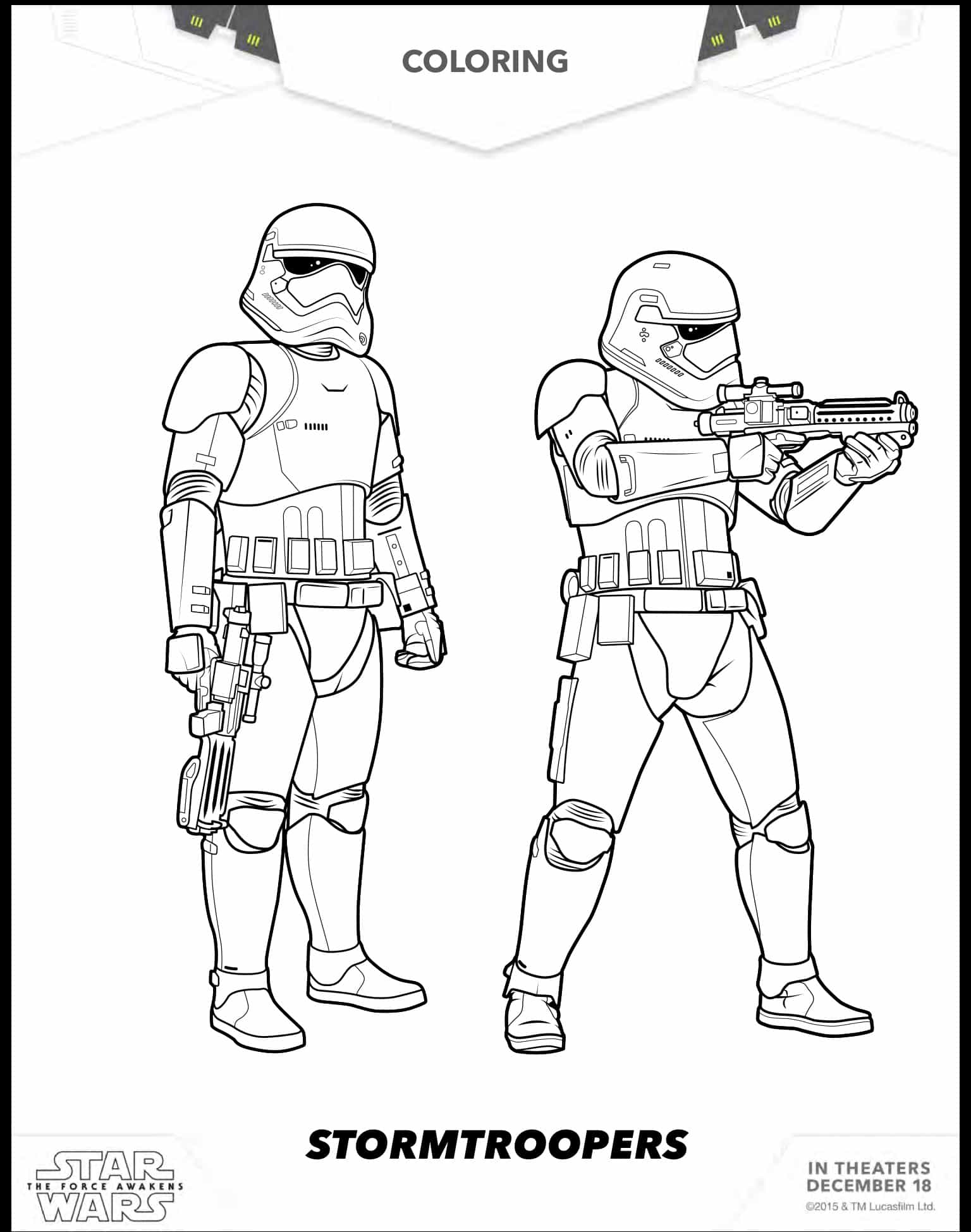 Free star wars the force awakens coloring sheets