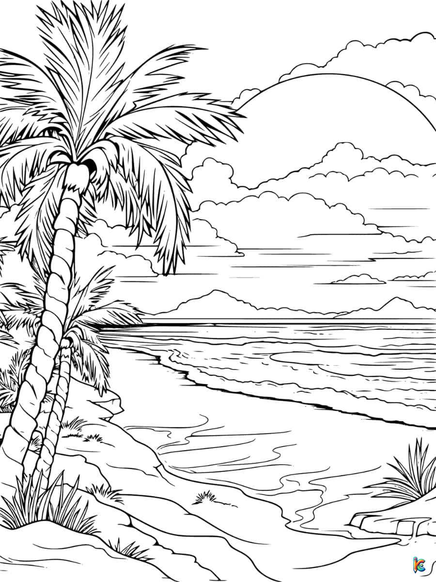 Sunset coloring pages â