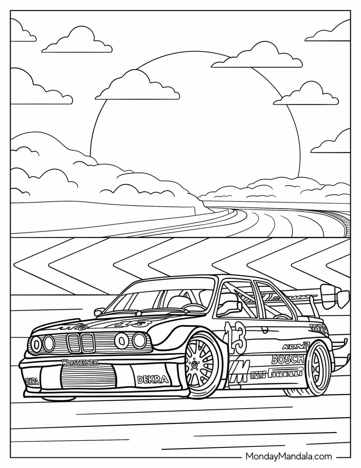 Bmw coloring pages free pdf printables