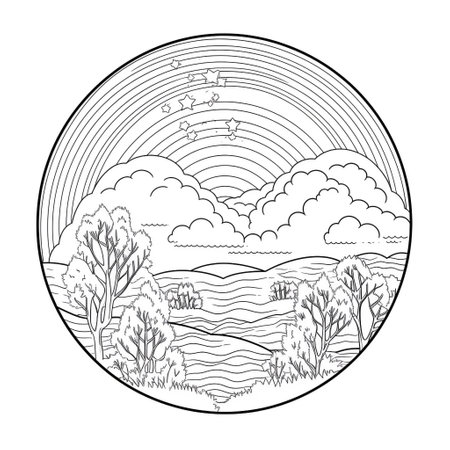 Lake coloring page stock photos and images