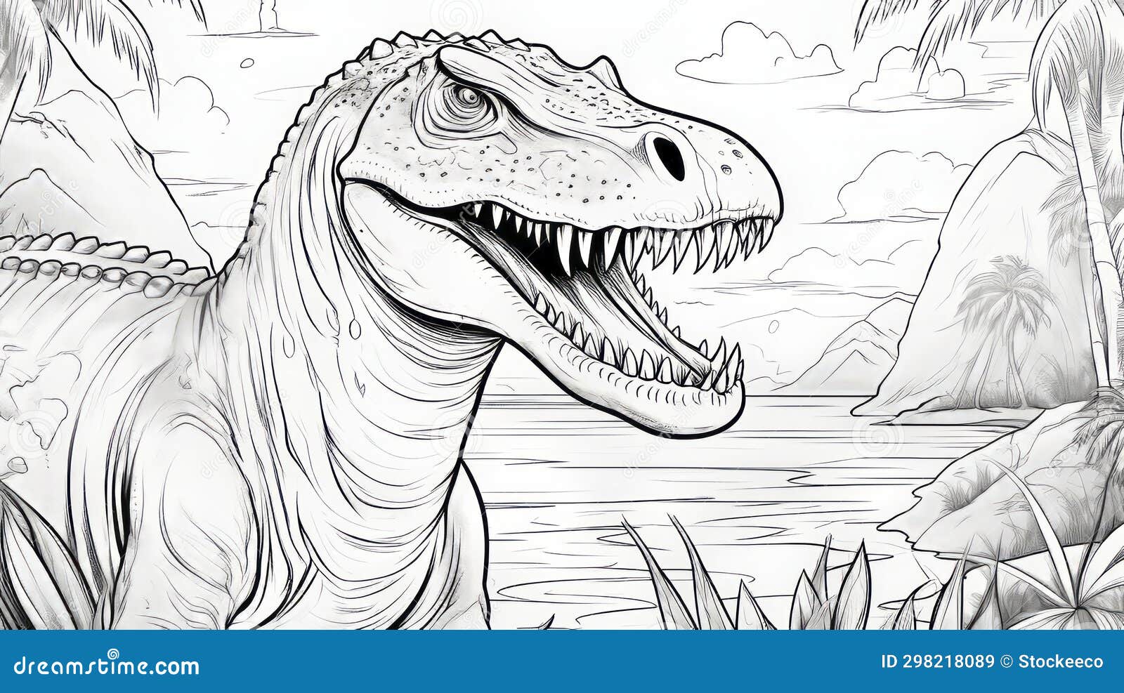 T rex coloring pages stock illustrations â t rex coloring pages stock illustrations vectors clipart