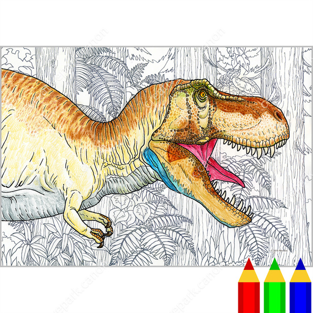 Coloring page science dinosaurs