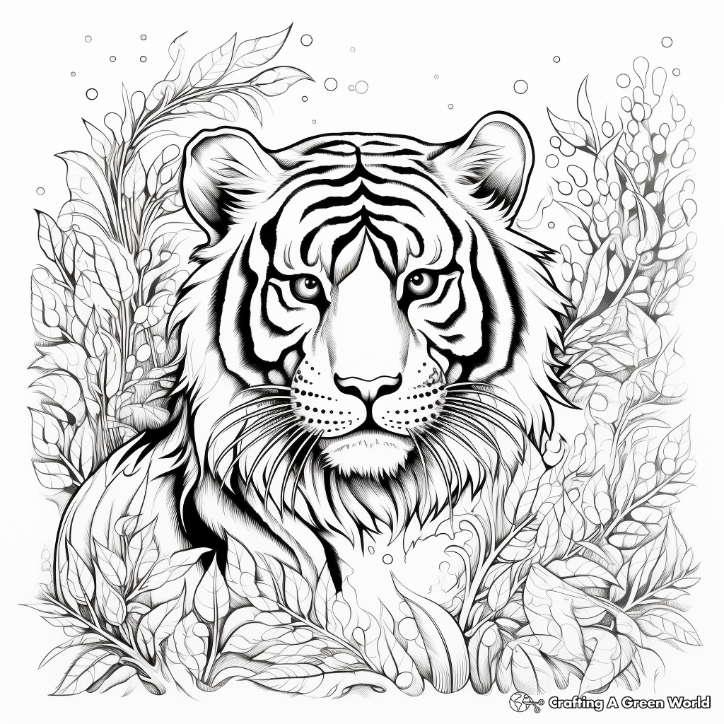 Tiger for adults coloring pages