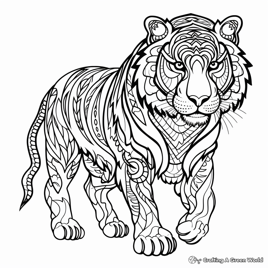 Tiger for adults coloring pages