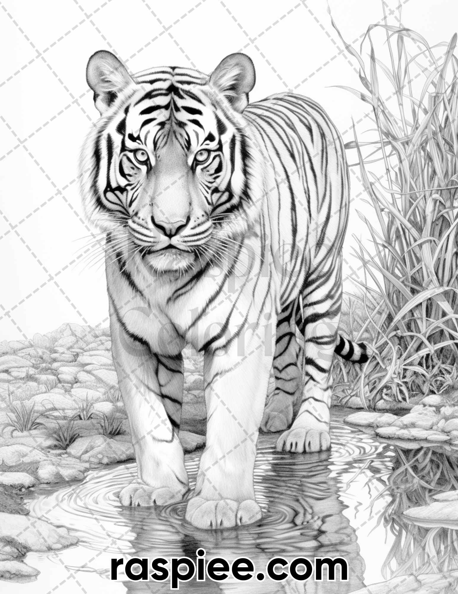 Wild animals grayscale coloring pages for adults printable pdf ins â coloring