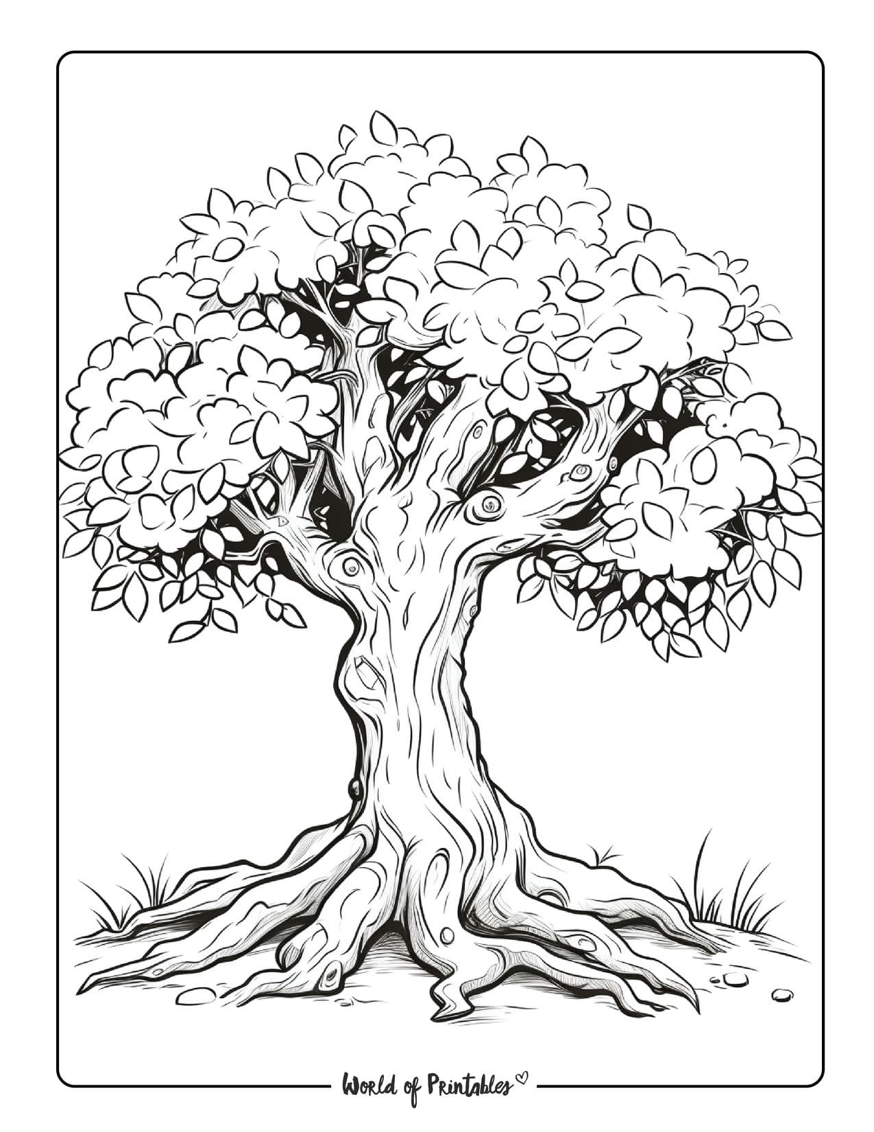 Tree coloring pages