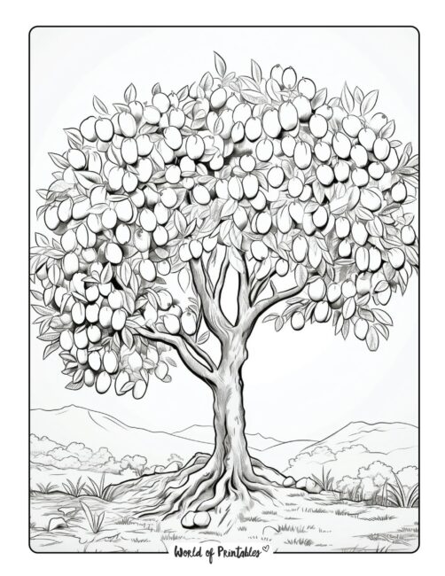 Tree coloring pages