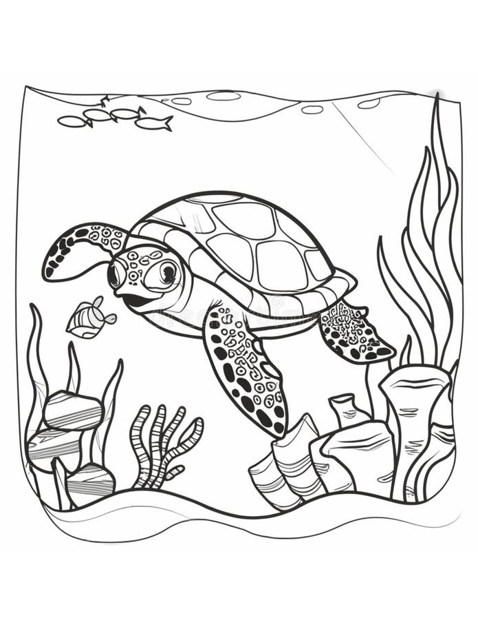 Adult coloring book sea turtle stock illustrations â adult coloring book sea turtle stock illustrations vectors clipart