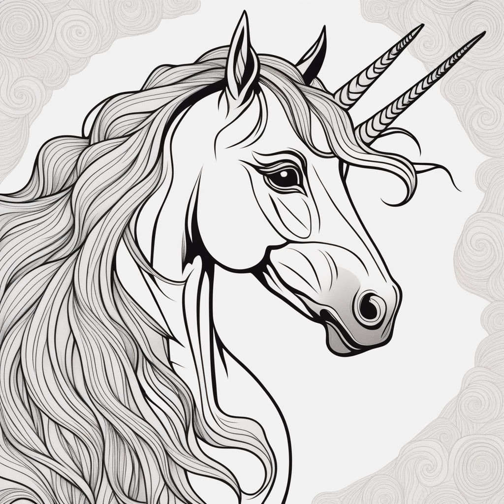 Unicorn ink drawing