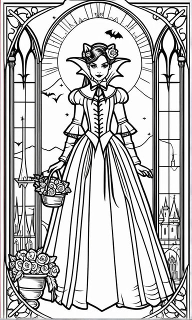 Vampire coloring page white background