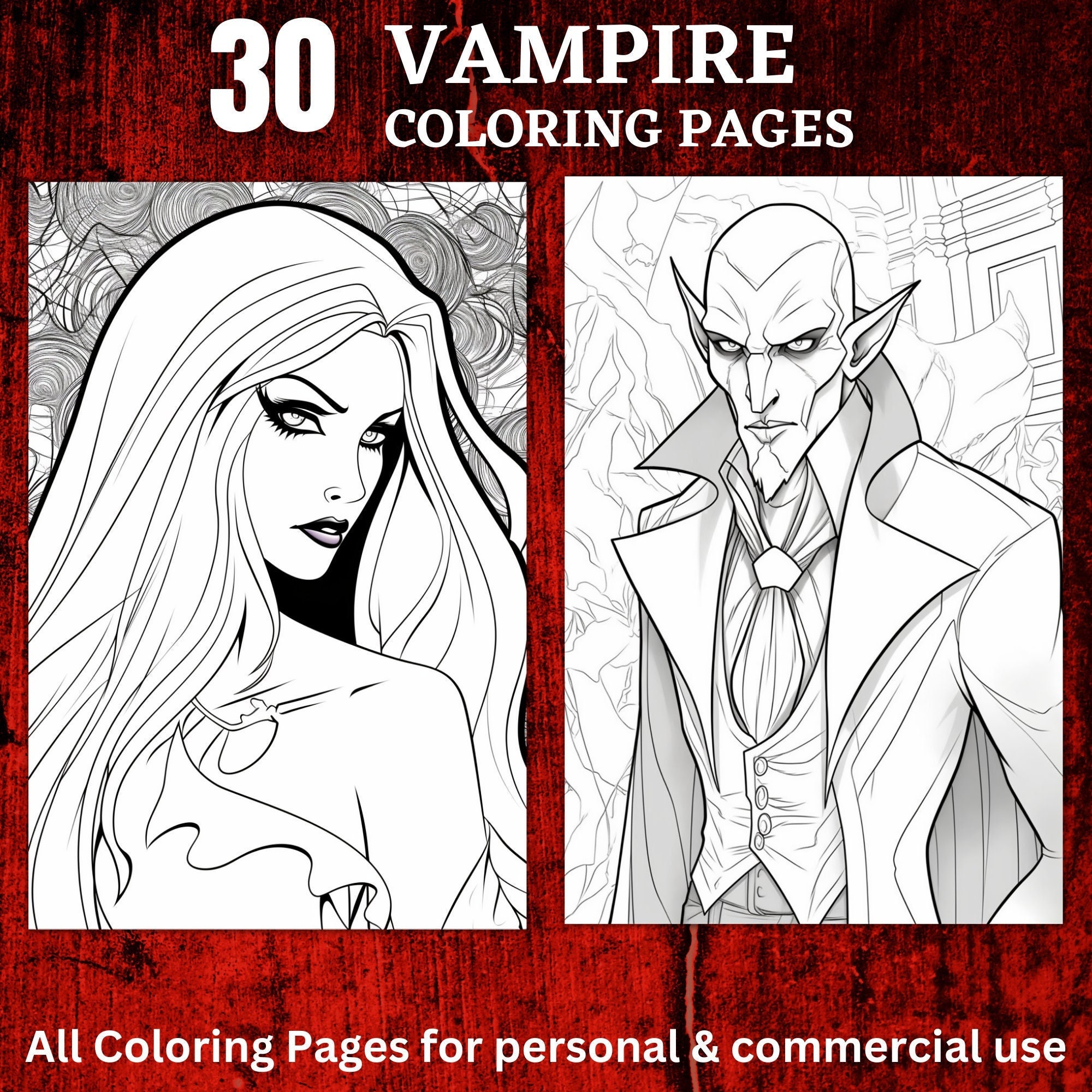 Vampire coloring pages printable coloring book coloring pages for kids adults halloween activities digital coloring