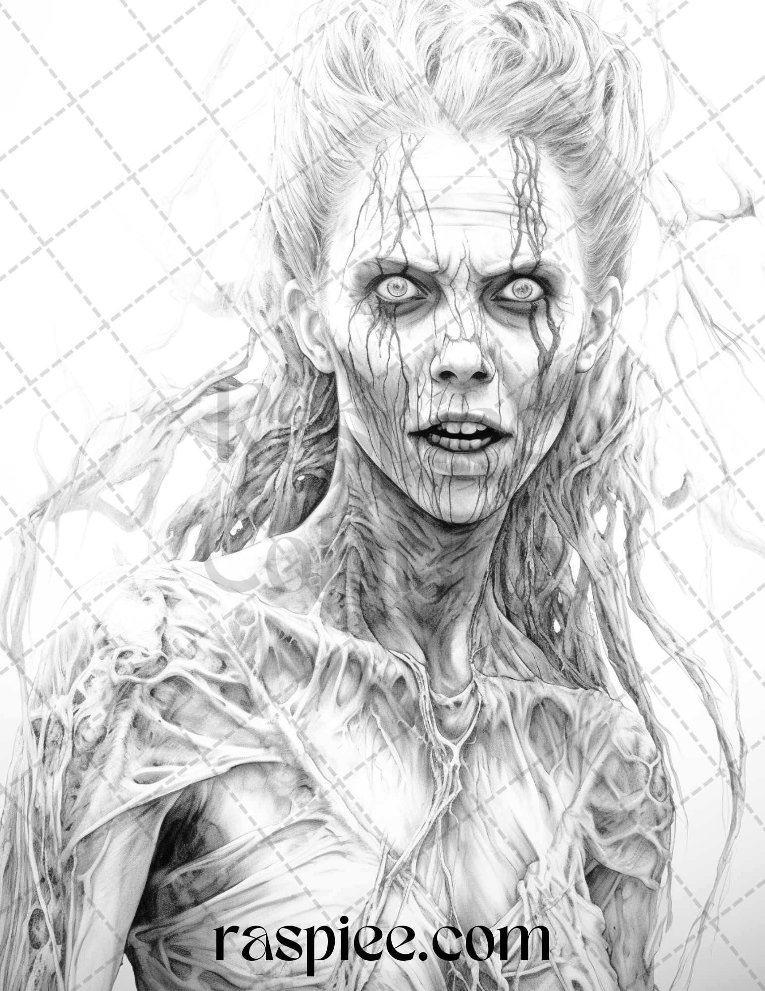 Halloween vampire grayscale coloring pages printable for adults pd â coloring