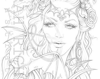 Mina coloring page printable pdf by sarah richter instant download