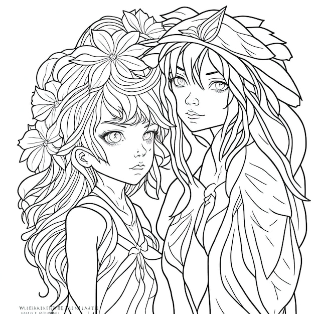 Premium ai image coloring page for adults photo realistic clean line art high detailed no background white black