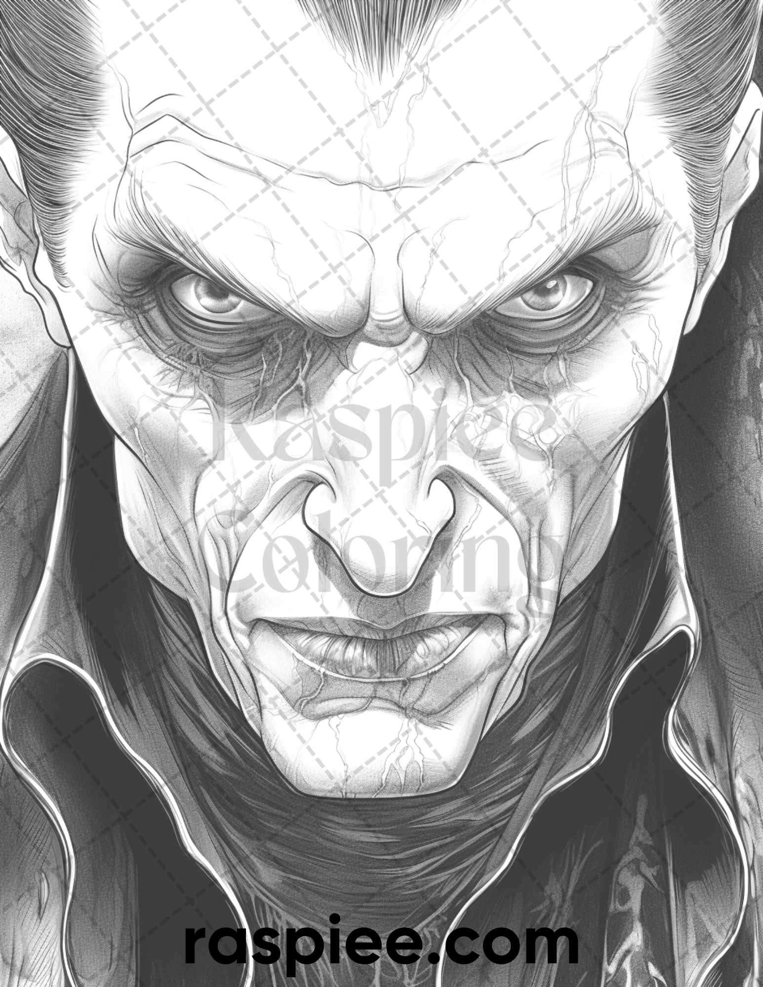 Count dracula grayscale coloring pages printable for adults pdf fi â coloring