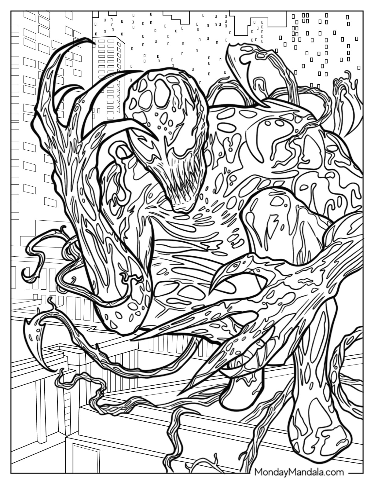 Carnage coloring pages free pdf printables