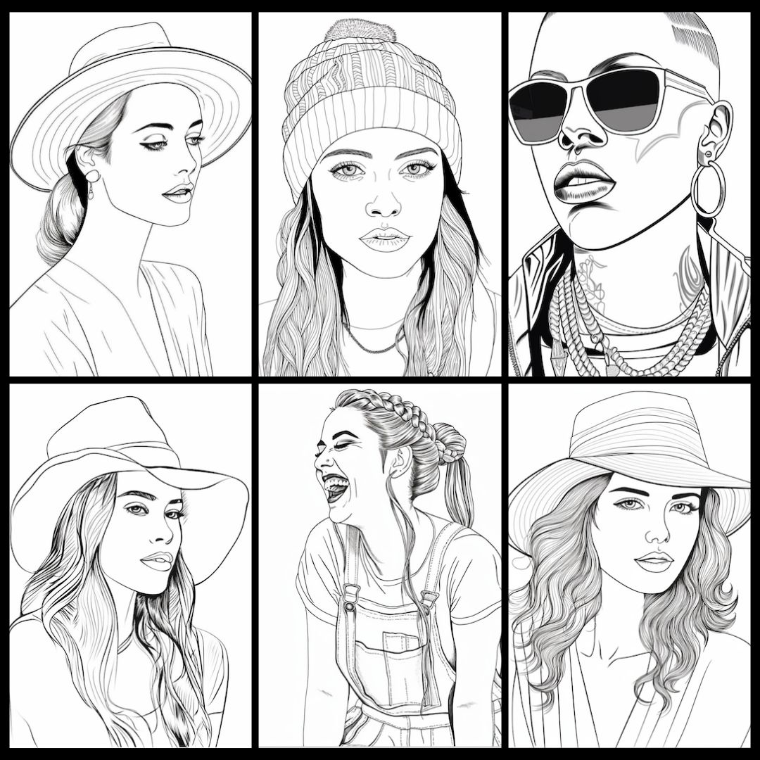 Realistic girl coloring pages pdf download
