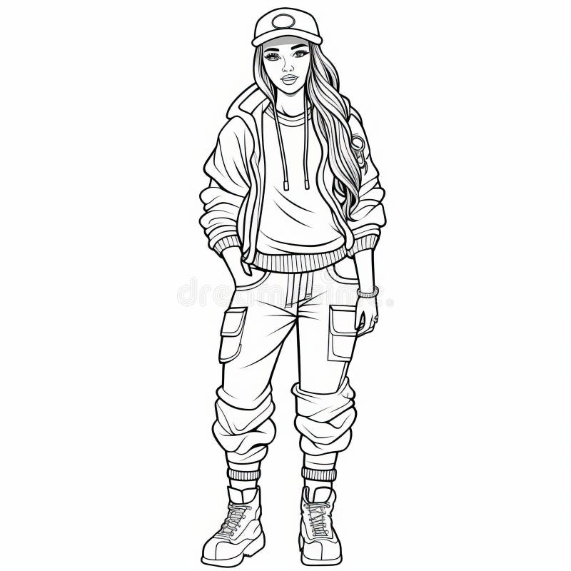 Realistic girl coloring pages stock illustrations â realistic girl coloring pages stock illustrations vectors clipart