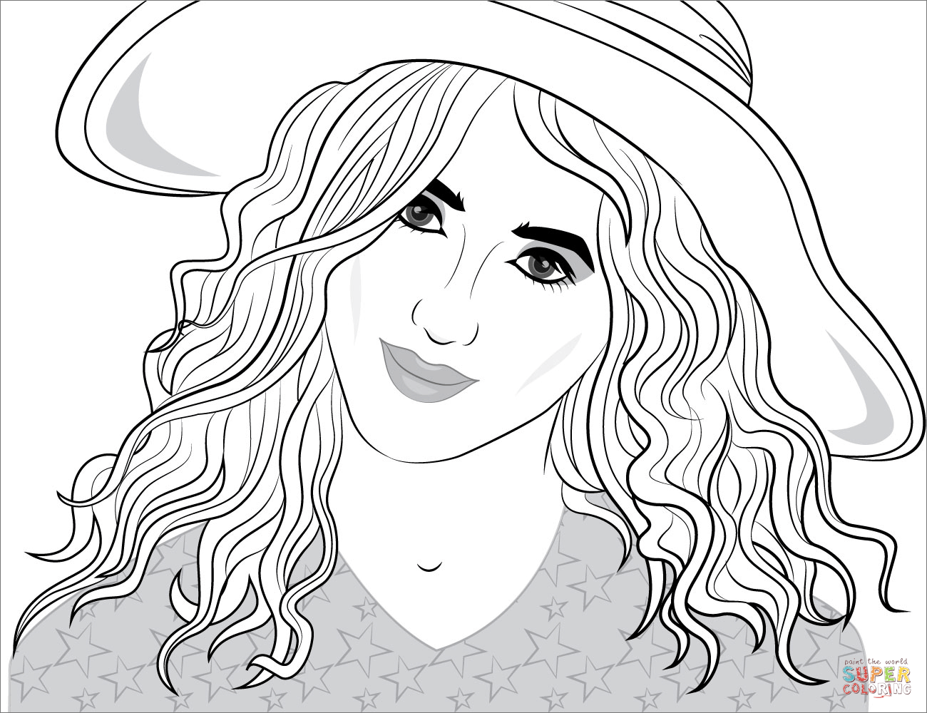 Woman portrait coloring page free printable coloring pages