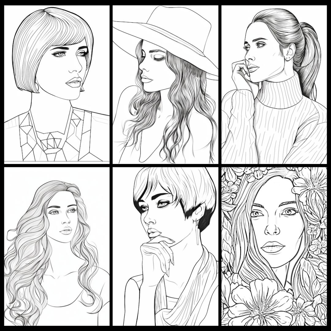 Realistic girl coloring pages pdf download