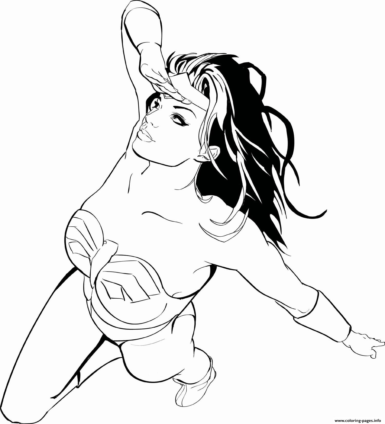 Wonder woman is looking for superman adult coloring page printable