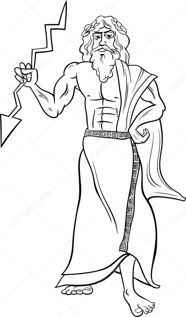 Greek god zeus coloring page stock vector by izakowski