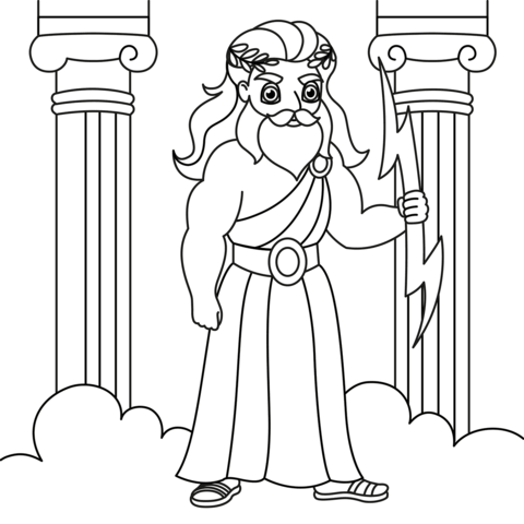 Cartoon zeus coloring page free printable coloring pages