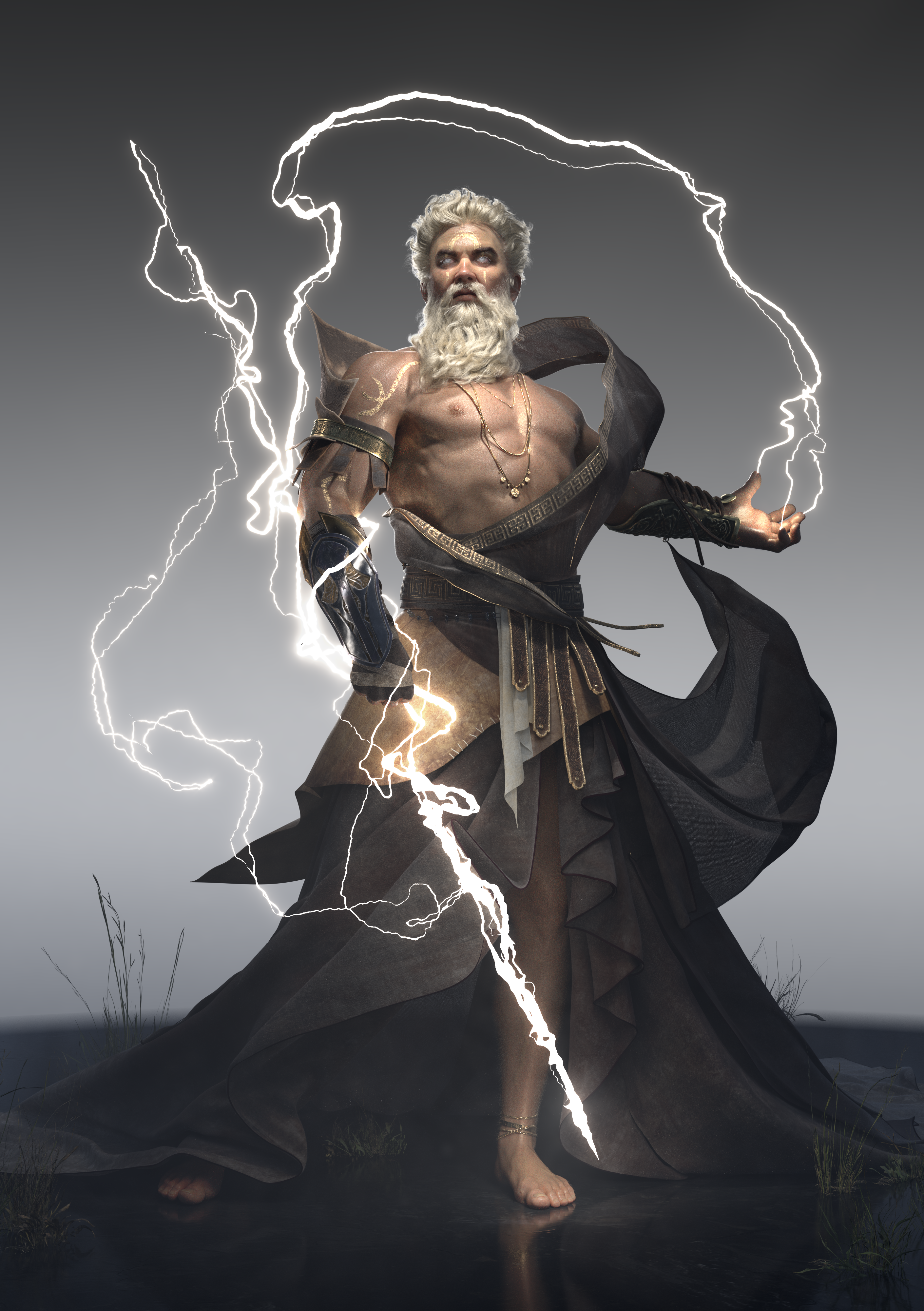 Creating zeus in zbrush