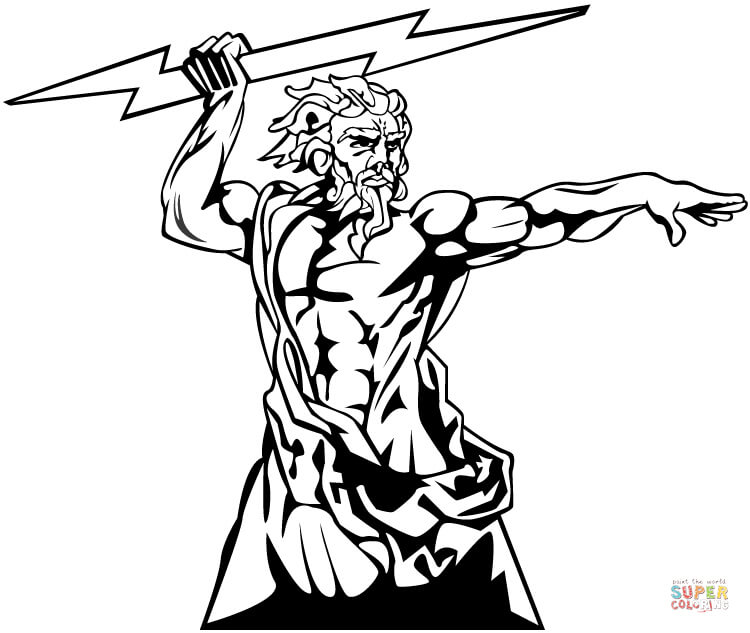 Zeus the god of olympia coloring page free printable coloring pages