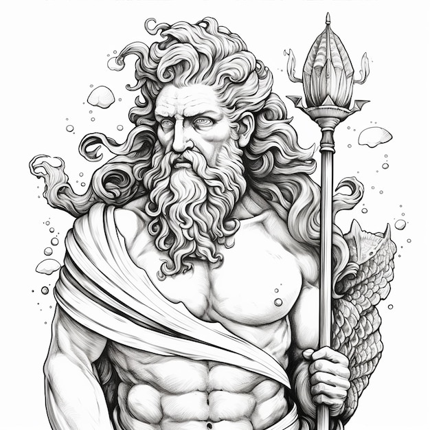 Premium ai image greek god jesus coloring page